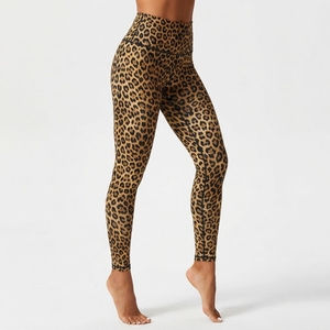 Leggings taille haute à imprimé léopard, longueur intégrale, extensibles, tricotés, sportifs, toutes saisons, pantalons de sport pour femmes - Product Image 6