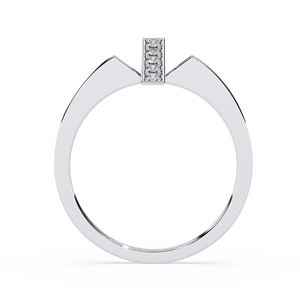 Bague en or blanc pour femme, diamant rond taille brillant, style minimaliste, diamants naturels couleur G - Product Image 4