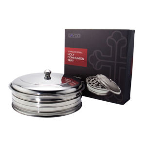 PREMIUM DELUXE STAINLESS STEEL HOLY <b>COMMUNION</b> SET SINGLE TRAY 40 <b>CUPS</b> BOTTOM RING MIRROR FINISH DURABLE CHURCH SERVING MICROWAVE - Product Image 5