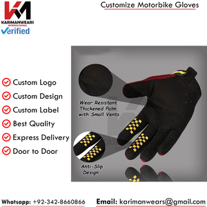 Guantes Unisex para Motocross y MTB, Dedos Completos, Palma con Absorción de Impactos, Agarre Antideslizante, Tela Transpirable, Correa Ajustable para la Muñeca - Product Image 4