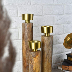 ขายส่งเชิงเทียนไม้หรูหราแบบวินเทจเป็นมิตรกับสิ่งแวดล้อม ตกแต่งสไตล์เรสติกสำหรับใช้งานกลางแจ้งในเทศกาลคริสต์มาส พร้อมบริการสกรีนโลโก้ตามสั่ง - Product Image 6