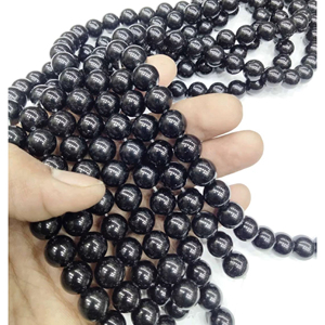 Piedras Preciosas Naturales Sueltas, Redondas, Semipreciosas, Cuentas de Obsidiana Negra Lisa, Ágata Mirani de Rajasthan, Tema Amor - Product Image 1