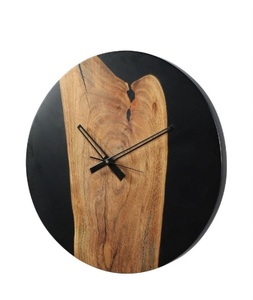 High Quality Modern Blue Epoxy Resin Wood <b>Hand</b> Modeled Angel Theme Wall <b>Clock</b> Best Quartz Needle Display Living Room Home - Product Image 5