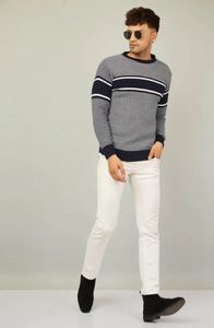 Pull d'hiver de haute qualité pour homme, en mélange d'acrylique doux, pull en tricot décontracté pour homme, pull d'hiver élégant pour affaires et occasions décontractées - Product Image 2
