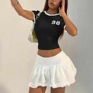 Wholesale High Quality Screen Print <b>Y2k</b> Baby Tee Women Cropped T-<b>shirt</b> Summer Fashion Slim Fit Cotton Short Sleeve T-<b>shirts</b> - Product Image 5