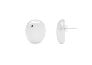 Boucles d'oreilles clous en forme de dôme avec galets lisses - Product Image 1