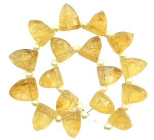 คุณภาพสูงพลอยสีเหลืองซิทรินธรรมชาติ1เส้นรูปทรงครึ่งมาร์คีสโตนสวยงามขายส่งเครื่องประดับทำลูกปัด - Product Image 1