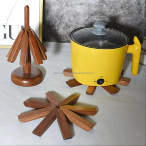 OEM Handmade Polished Wooden Trivet <b>Coaster</b> <b>Set</b> Tree-Shaped Christmas Drink Cup Mat Heat Resistant Natural Wood Table <b>Holder</b> - Product Image 2