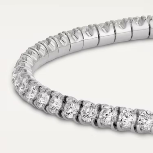 Bracelet tennis en moissanite, luxe, argent, coupe ronde, maillons, bijoux étincelants, pour femmes et hommes, élégant, cadeau tendance - Product Image 3