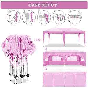10 X 20 Portable Pop up <b>Tent</b> Folding <b>Canopy</b> with 6 Removable Sidewalls UPF 50+ Gazebo for Outdoor Events Beach Camping & Parties - Product Image 3