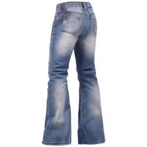 Jeans en denim noir ciré personnalisé DENIM, coupe évasée, empilés, pour hommes - Product Image 4