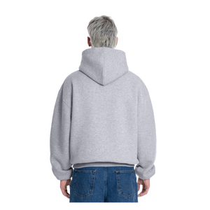 Oversized Hooded Sweatshirt Solid Color Cotton Fleece Casual <b>Pullover</b> Autumn Style Pocket Design Unisex Fit - Product Image 2