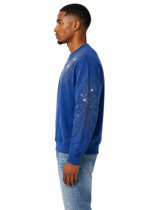 Men's Rhinestone <b>Sweatshirt</b> <b>Crew</b> <b>Neck</b> Regular Fit <b>Black</b> Knitted Pullover Eco-Friendly Breathable Pocket Design Streetwear Casual - Product Image 3