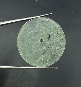 Esfera de Reloj de Prehnita de 28.5mm, Esfera de Reloj de Piedra Preciosa Natural, 1mm de Grosor, Orificio Central de 2mm - Product Image 3