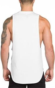 Débardeur blanc en coton pour homme, sans couture, pour la gym, le fitness, la musculation, vente en gros en Inde - Product Image 2
