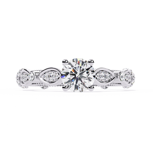 แหวนแต่งงานเพชรแล็บโกรว์วินเทจ 0.85 กะรัต สำหรับผู้หญิง ทองคำแท้ 14K/18K ชุบโรเดียม คุณภาพสูง ดีไซน์แบบครึ่งวงนิรันดร์ - Product Image 3