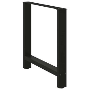 Ensemble de 2 pieds de table basse en acier noir thermolaqué, accessoires de meubles - Product Image 4