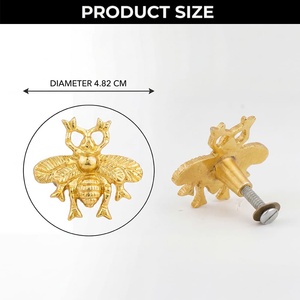 Poignées de tiroir décoratives en aluminium doré en forme d'abeille, poignées de meuble naturelles pour commodes et armoires, poignées de porte de placard de cuisine, vente en gros - Product Image 5