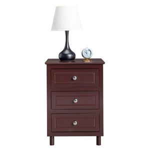 Comodino Grande in Stile Country con Tre Cassetti 45*38*63cm Marrone - Product Image 3