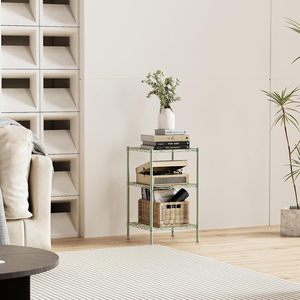 MZG Green 3-<b>Shelf</b> Storage <b>Shelves</b> <b>Wire</b> Shelving Unit Small Places Narrow Metal <b>Wire</b> Rack Standing Rack for Bathroom - Product Image 6