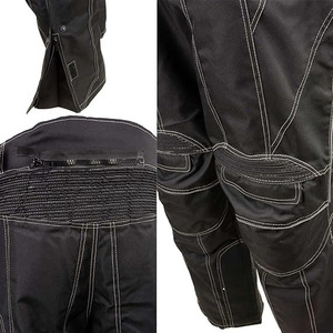 Chaleco de Motociclista de Cuero Negro Clásico para Hombre Samroz Sports, Diseño de Estrellas y Franjas con Forro - Product Image 3
