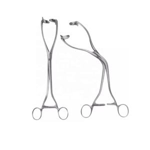 Pinzas Elevadoras Uterinas Curvas Collin con Mandíbulas Móviles de 265 mm, Acero Inoxidable, Manuales, Certificación CE, Instrumentos de Disección - Product Image 3