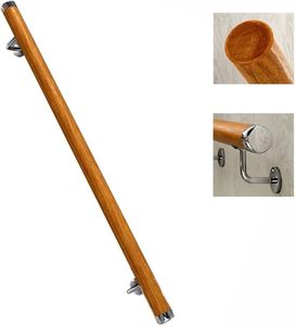 Rampe d'escalier murale en bois, diamètre 2 5/8, design traditionnel, tube en bois massif pour escalier - Product Image 1
