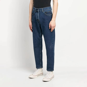 Nouveau style – Jean en denim pour homme, coupe droite, taille mi-haute, en coton tissé respirant, délavé clair, avec logo personnalisé, confortable et décontracté - Product Image 5