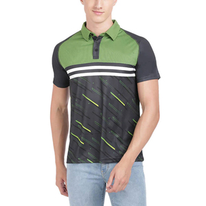 Polo piqué performance à manches courtes pour homme, color block, avec appliqué, coupe slim décontractée pour l'été - Product Image 1