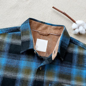 Camisas de Franela de Manga Larga para Hombre, Tejidas, Sólidas, de Invierno, de Alta Calidad, Servicio Personalizado OEM, Transpirables, de Secado Rápido, para Adultos - Product Image 4