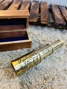 Telescopios de latón de alta calidad con caja de madera de estilo antiguo, telescopios artesanales en venta por exportadores. - Product Image 2