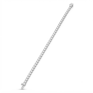 Bracelet de mariage en or massif 10K 14K 18K avec diamants de laboratoire taille brillant ronds, pureté DEF VS VVS - Product Image 4