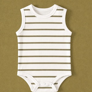 Combinaison sans manches pour bébé en coton biologique 100% personnalisable, unisexe, douce, respirante, tenue d'été pour bébé - Product Image 6