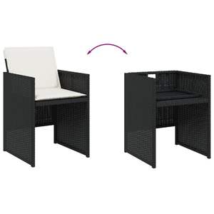 Conjunto de Comedor Plegable para Patio de 8 Plazas, Muebles de Jardín de Ratán PE Negro - Product Image 6