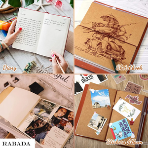 ของขวัญสำเร็จการศึกษาสมุดบันทึกการเขียนหนังที่มีสโลแกนนูน "ไปในทิศทางของความฝันของคุณเข็มทิศสมุดบันทึกการเดินทางย้อนยุค - Product Image 4