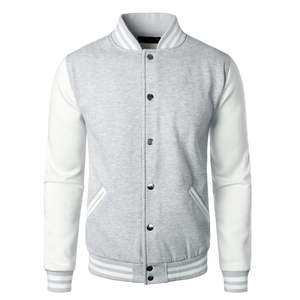Chaqueta Varsity de Béisbol, Chaqueta Bomber Varsity con Letras, Chaqueta Varsity de Béisbol de PU para Hombre, Informal, Tejida a Crochet - Product Image 1