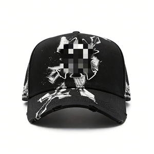 Casquette Trucker Homme Vintage avec Emblème Aigle Chasseur du Ciel, Effet Vieilli, Dos en Maille Respirante, Fermeture Snapback, Style Décontracté Extérieur - Product Image 4