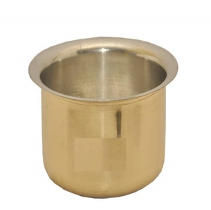 Indiano tradizionale pesante ottone puro Patila Tope Topia Bhaguna tondo cottura pentole utensili da cucina pentole e padelle finaldeal s9 - Product Image 1