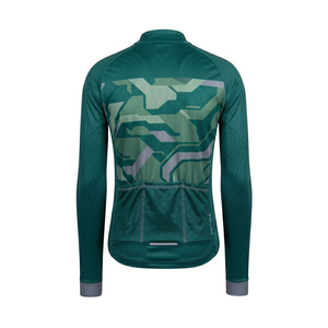 Dark Green Topographic Camo Digital Print 100% Polyester Unisex Long Sleeve Mesh Breathable Professional <b>Cycling</b> <b>Jersey</b> - Product Image 2
