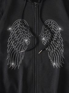 Nueva Sudadera con Capucha de Invierno, Elegante, Fabricada a Medida, con Pedrería, 100% Algodón, Diseño de Logotipo en Toda la Superficie, Talla Grande - Product Image 6