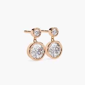 Pendientes de Diamante Cultivado en Laboratorio de 1.80CT con Engaste de Bisel en Oro de 14K, Diseño Minimalista, para Compromiso, Boda, Fiesta Nupcial, Regalo de Lujo para Mujer - Product Image 2