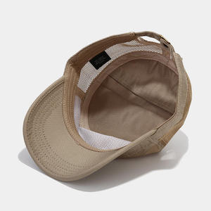 Custom Logo Unisex Vintage Breathable Lightweight Nylon <b>Canvas</b> Solid Color Adjustable <b>Plain</b> Flat Four Seasons Cadet - Product Image 5
