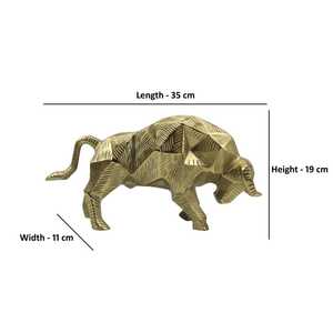 Aluminium Bull Sculpture Handmade Engraved Modern Art Eco-Friendly Durable Tabletop <b>Decor</b> for Home Office - Product Image 3