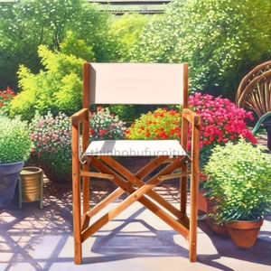 Silla de director plegable de madera ecológica Love Contemporary para sala de estar al aire libre, comedor, picnic y pesca. - Product Image 1