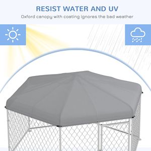 Cuccia per Cani da Esterno con Tetto Impermeabile Resistente ai Raggi UV 6.9 X 6.1 X 4.9 per Cani di Taglia Media e Grande Argento - Product Image 5