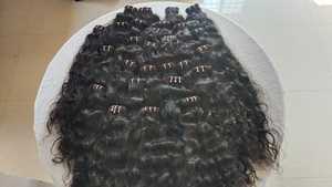 32 "ผมแท้สีดำธรรมชาติจากผมปลอมผมหยิก100% คุณภาพสูง - Product Image 3