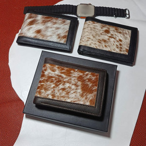 Cartera de cuero con pelo de vaca para hombre, cartera hecha a mano de cuero genuino, diseño elegante y premium. - Product Image 6