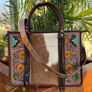 กระเป๋าหนังสะพายข้างสำหรับผู้หญิง, กระเป๋าหนังแท้สไตล์ตะวันตกกระเป๋าถือคุณภาพสูง - Product Image 2