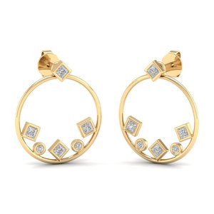 REYES Pendientes de Aro Minimalistas de Oro Blanco de 14K y 18K con Moissanita de 0.15Ct para Mujer, Gran Venta, Regalo de Lujo para Compromiso, Joyería Fina - Product Image 6