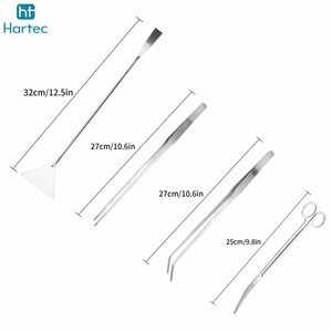 Juego de herramientas de acuicultura de acero inoxidable plateado de alta resistencia: tijeras para podar plantas vivas de acuario, pinzas y limpiador de acuarios. - Product Image 3